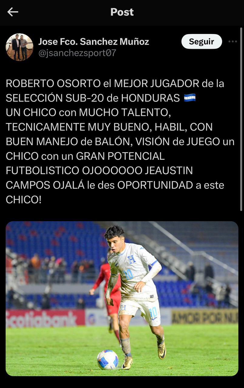 ”El mejor de Honduras”, “alma de la Selección”: Prensa se rinde ante Roberto Osorto tras ser héroe en el Premundial Sub-20