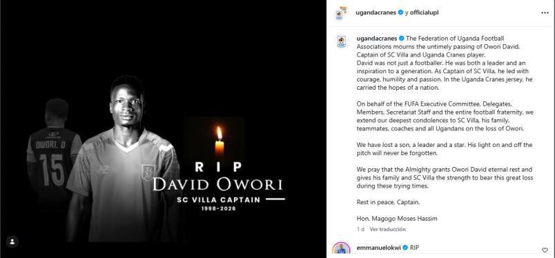 Fallece futbolista David Owori y revelan la causa de su muerte: Un brutal ataque