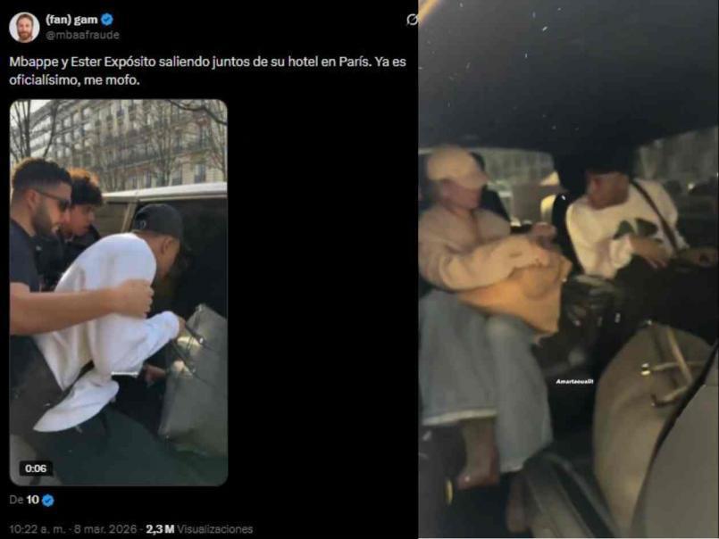 Las imágenes que confirman el romance entre Mbappé y Ester Expósito: fueron captados en un jet privado en Madrid