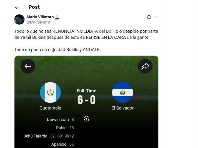 Bukele tiene que echar a Bolillo: explotan en El Salvador tras humillada de Guatemala