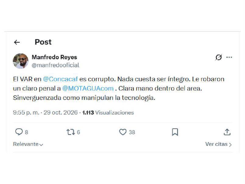 Se hicieron los ciegos: reclamo a Concacaf e indignación tras el Alajuelense-Motagua