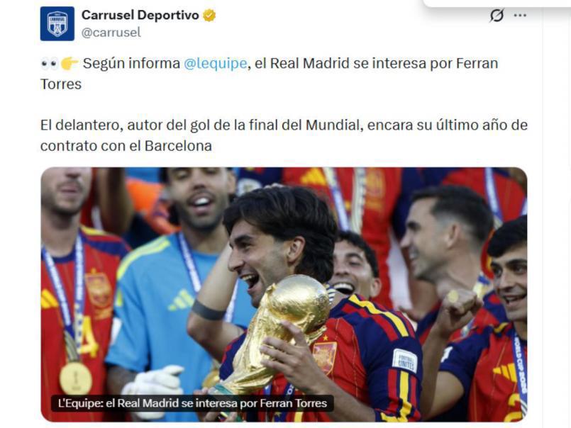 Barcelona en vilo: la curiosa operación de Real Madrid para fichar a Ferran Torres