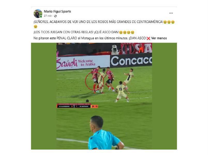 Se hicieron los ciegos: reclamo a Concacaf e indignación tras el Alajuelense-Motagua