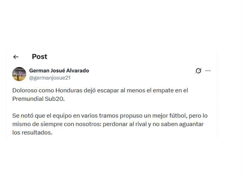 Honduras sufre la derrota ante Jamaica en el Premundial Sub-20 y señalan al culpable