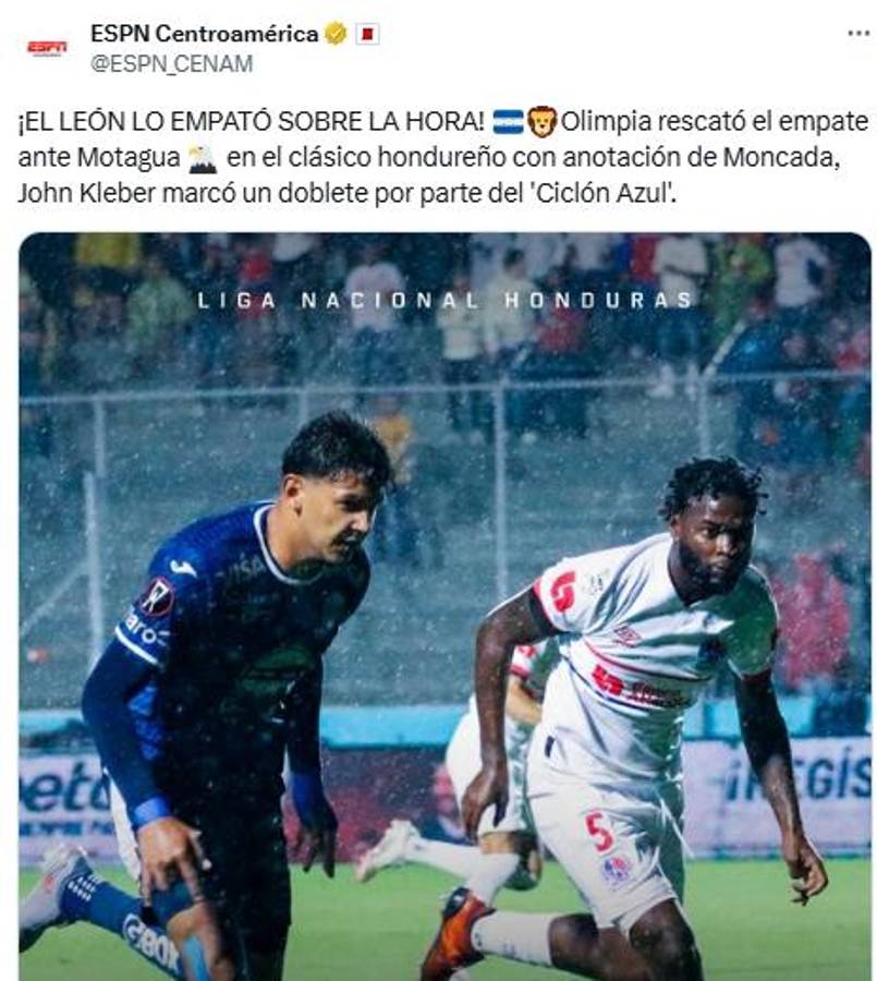 Motagua se dejó empatar de Olimpia en polémico clásico y lo que dice la prensa: Les entra el tembleque; increíble lo del árbitro