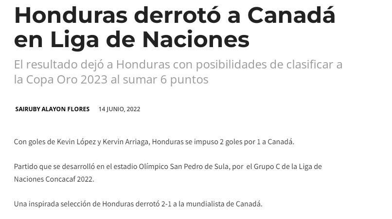 Se quejan del césped y ¿se acabó la dinastía?: Así reaccionó la prensa internacional tras el triunfo de Honduras sobre Canadá