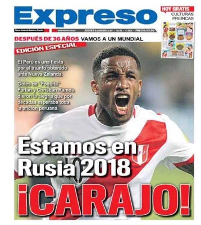 ¡PORTADAS EN PERÚ! 'Llanto de machos, tigre, volvimos y allá vamos Rusia'