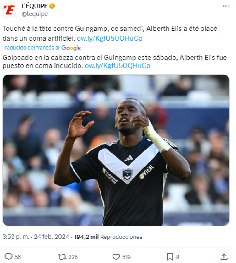Oran por Alberth Elis: prensa mundial, clubes franceses y futbolistas se solidarizan con el hondureño tras su lesión
