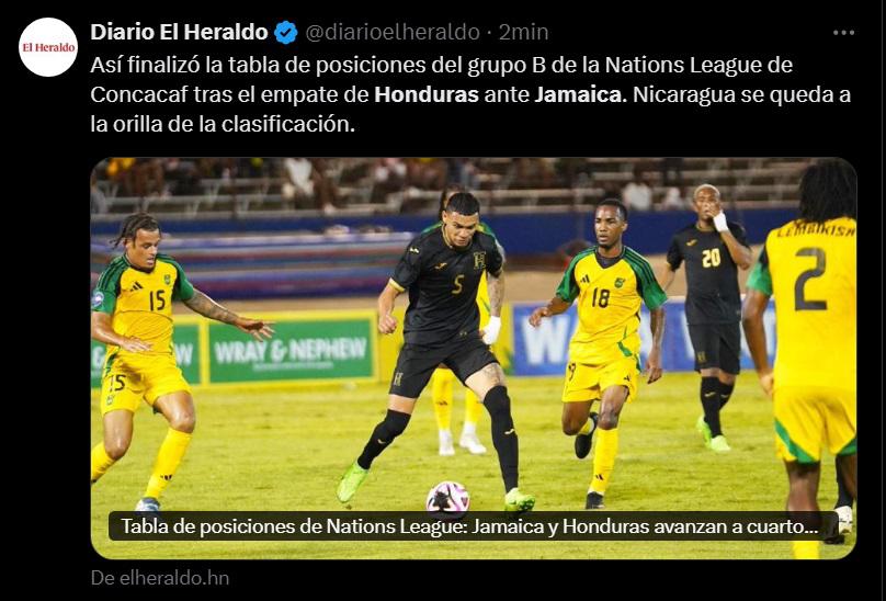 Prensa de Honduras celebra el boleto a cuartos de final en Nations League y también hay críticas: “hubo penal clarísimo para Jamaica”