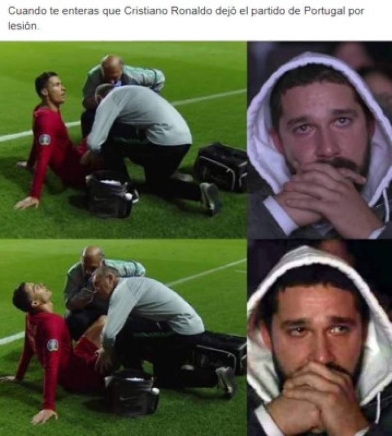 Cristiano Ronaldo y los memes de su lesión en el empate de Portugal ante Serbia