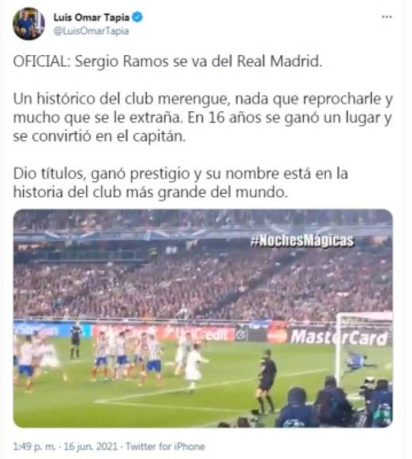 Así reaccionan los periodistas y el vacile de Mister Chip tras el adiós de Sergio Ramos del Real Madrid