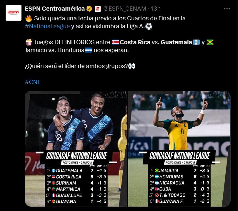 Prensa de Costa Rica y Guatemala encienden el partido por el boleto a cuartos de final de Nations League: “están obligados a ganar”