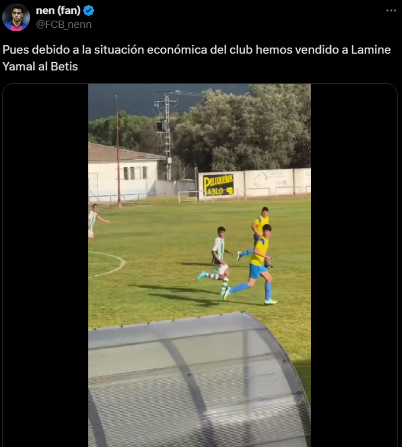 Lamine Yamal ‘aparece jugando’ con el Real Betis: “Debido a la situación económica hemos tenido que venderlo”