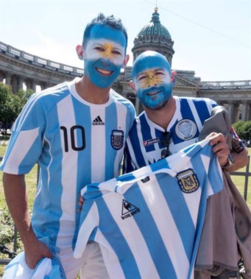 FOTOS: La especular fiesta de los argentinos previo al juego ante Nigeria