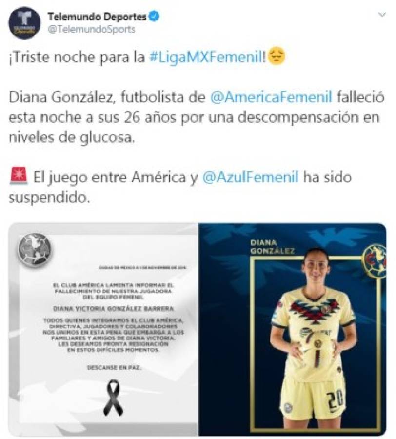 Conmoción en México por la muerte de Diana González, futbolista del América femenil