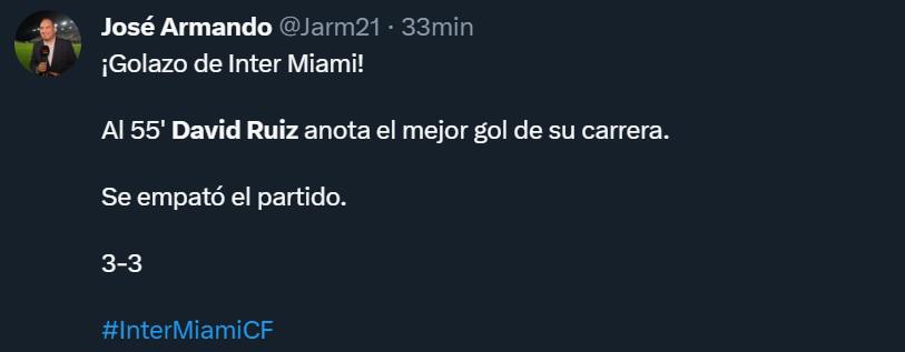 “Lo celebró con Messi”: Prensa internacional se rinde tras el golazo de David Ruiz con Inter Miami ante Al Hilal