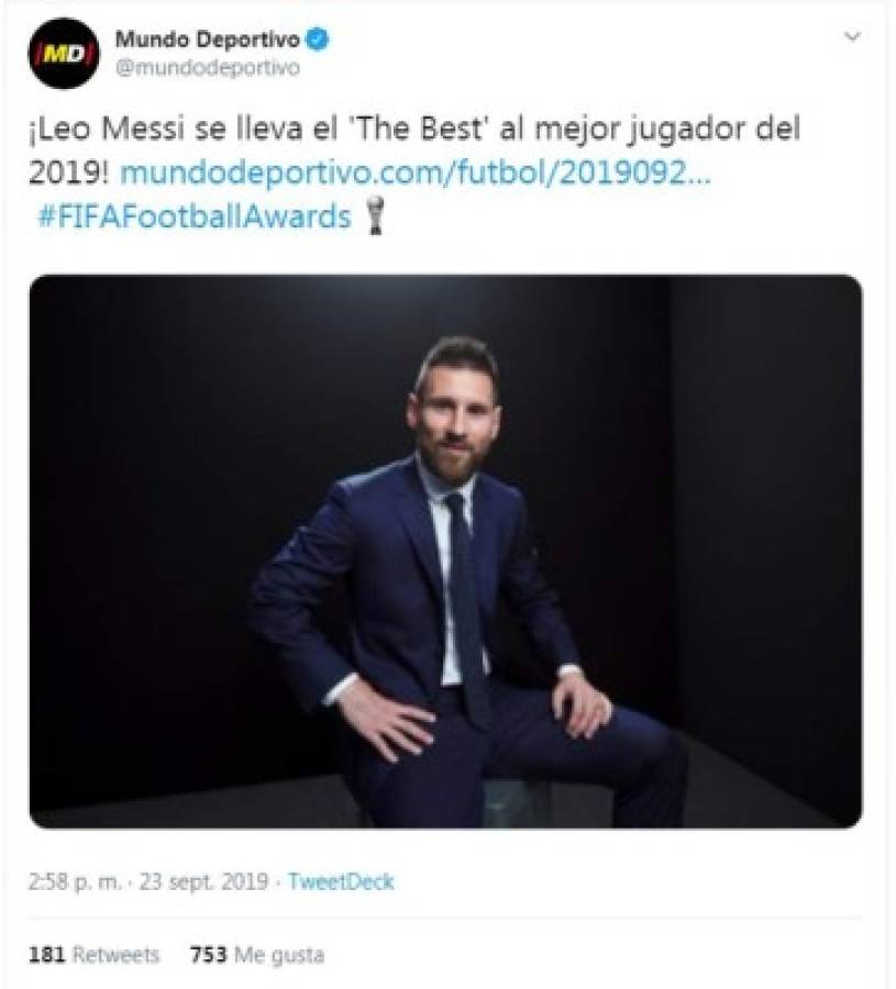 ¡Se rinden ante Lio! Lo que dicen los medios sobre Messi tras ganar su primer The Best