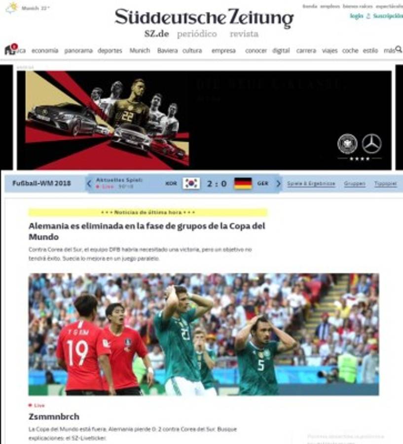 Fiasco y vergüenza: Así reaccionó la prensa alemana tras la histórica eliminación del Mundial