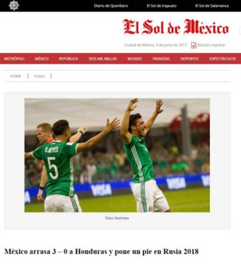 Así amaneció prensa mexicana luego de triunfo ante Honduras en el Azteca
