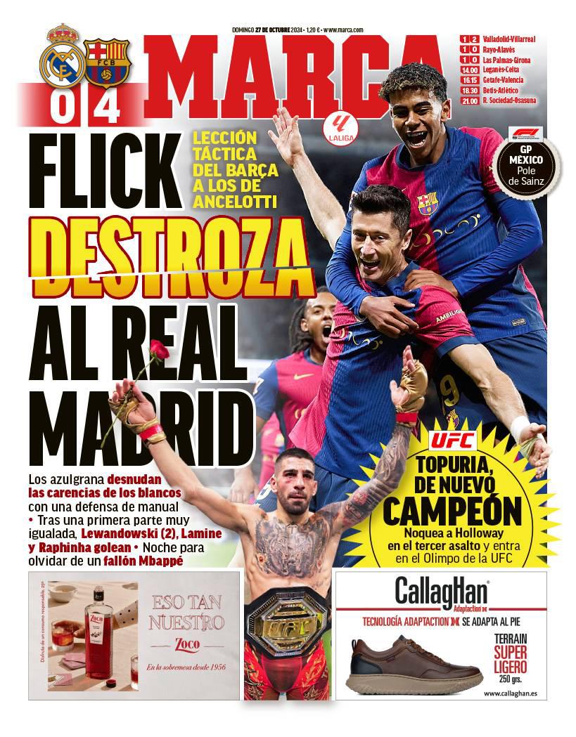 Barcelona destrozó al Real Madrid en el Clásico y así amanece la prensa: “Mbappé cayó en la trampa de Flick”