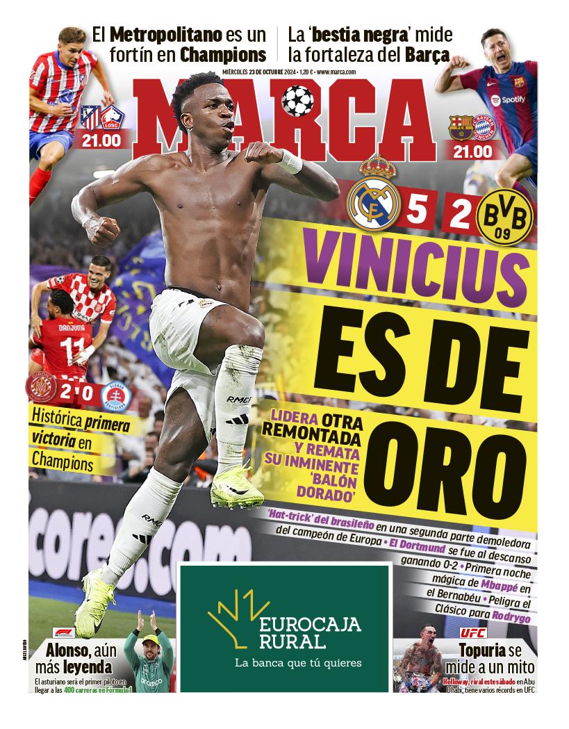 “Le tocas los h*** y te atienes a esto”: la prensa se rinde ante Vinicius y Real Madrid por otra épica remontada en Champions