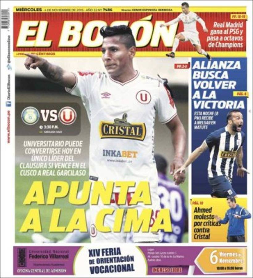 Las portadas del mundo deportivo de este miércoles 04 de noviembre