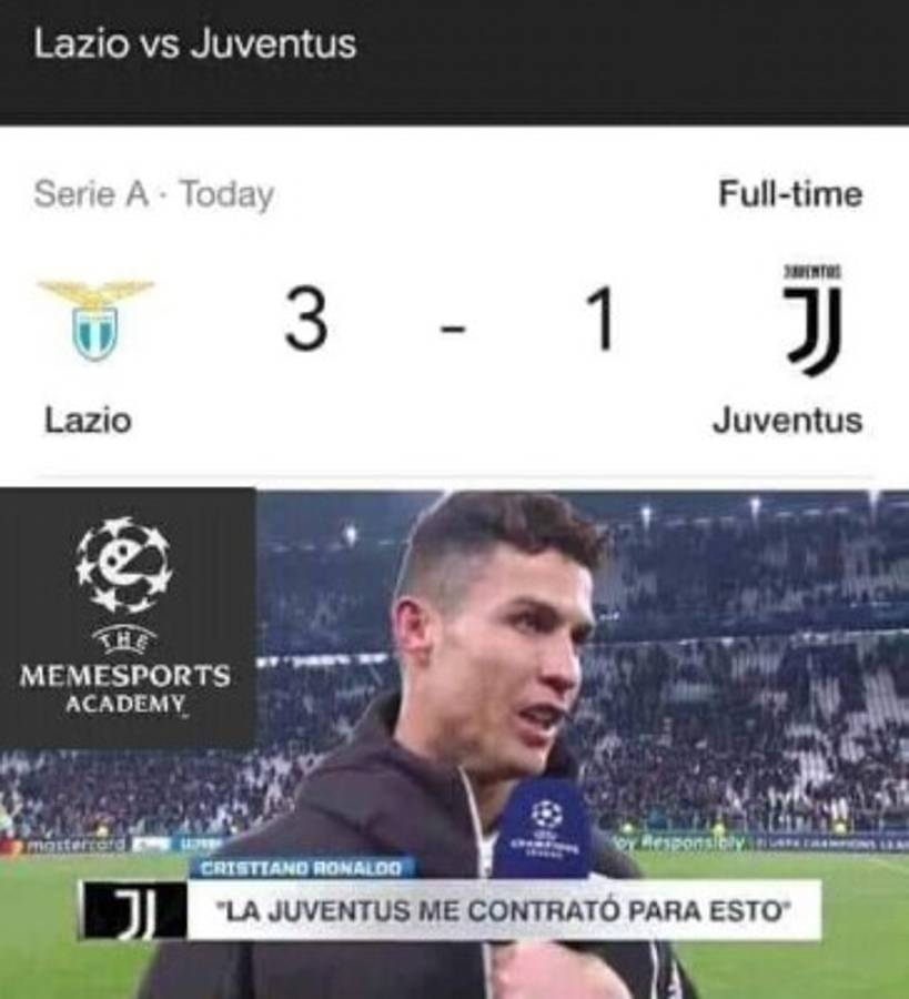 Los memes no perdonan a Cristiano Ronaldo luego de que Juventus perdiera final ante Lazio
