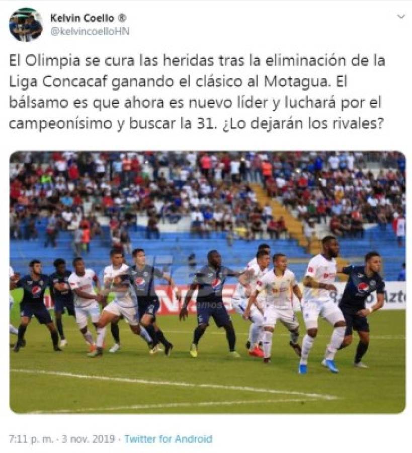 Lo que se dijo en redes sociales tras la victoria de Olimpia ante Motagua