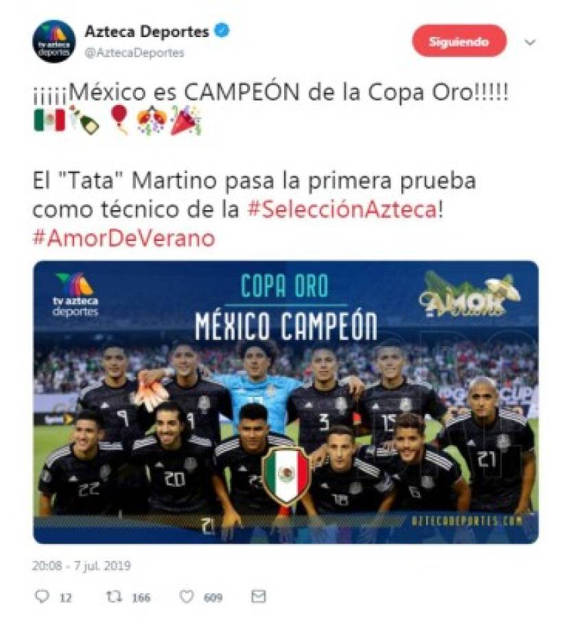 Lo que dicen los medios tras el título de México en Copa Oro 2019