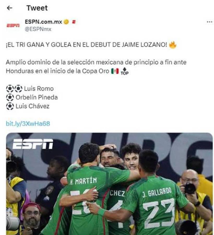 “Honduras no es parámetro”, “son una lágrima” y “no hay progreso”: La reacción de la prensa de México tras la paliza en Copa Oro