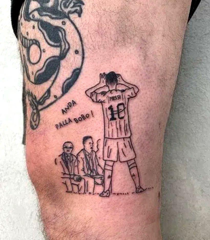 Del “¿qué mirás, bobo?” al beso de Messi a la Copa del Mundo: locura desenfrenada por los tatuajes de Argentina