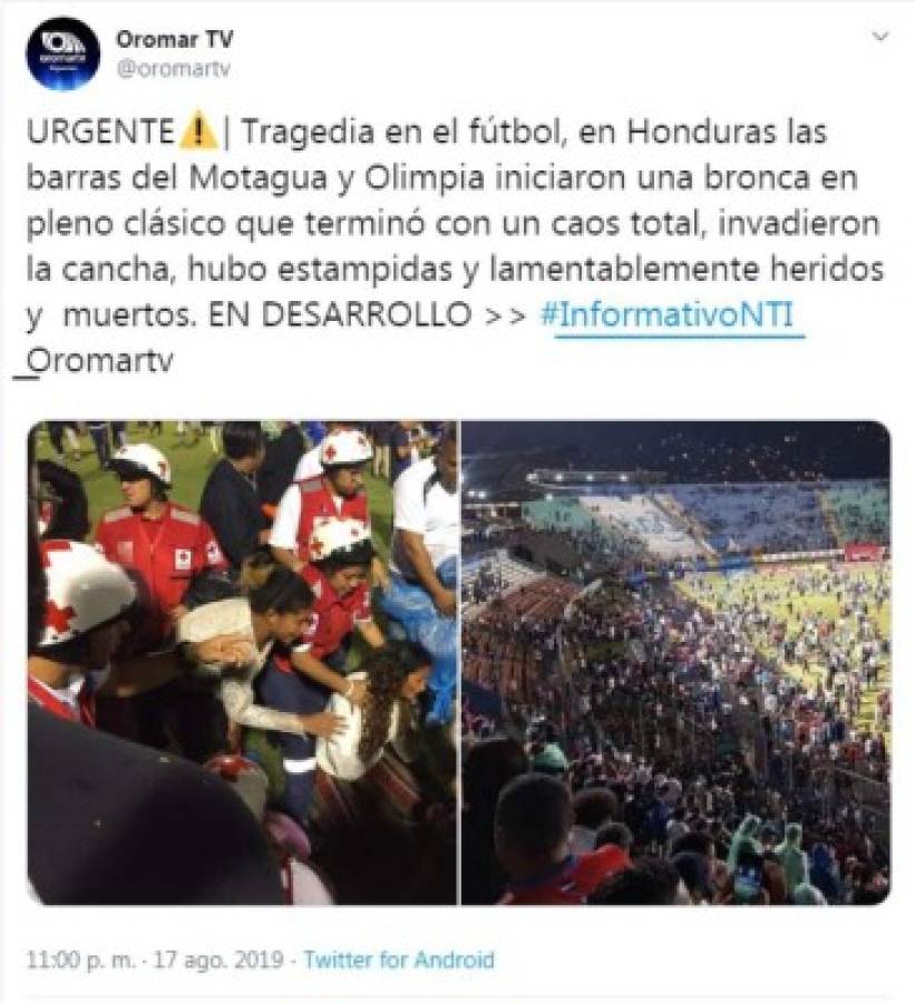 Lo que dice la prensa internacional sobre enfrentamientos entre barras del Olimpia y Motagua