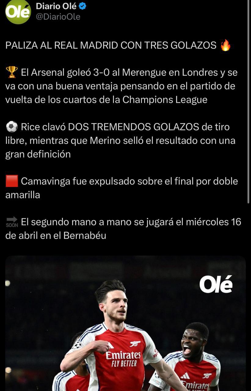 Desmantelaron a Ancelotti está eliminado fritos: así reacciona la prensa a la humillación del Arsenal ante Real Madrid
