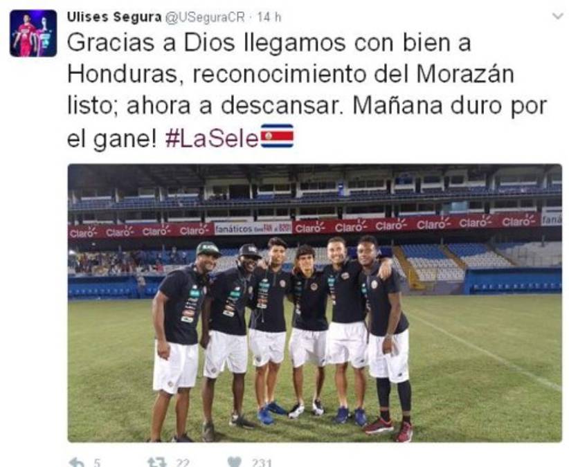Futbolistas ticos dejan mensajes en redes sociales