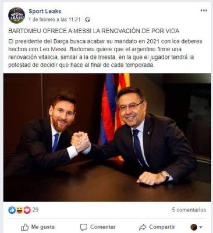 Las publicaciones de las cuentas pagadas por el Barcelona para difamar a Messi, Piqué y otros