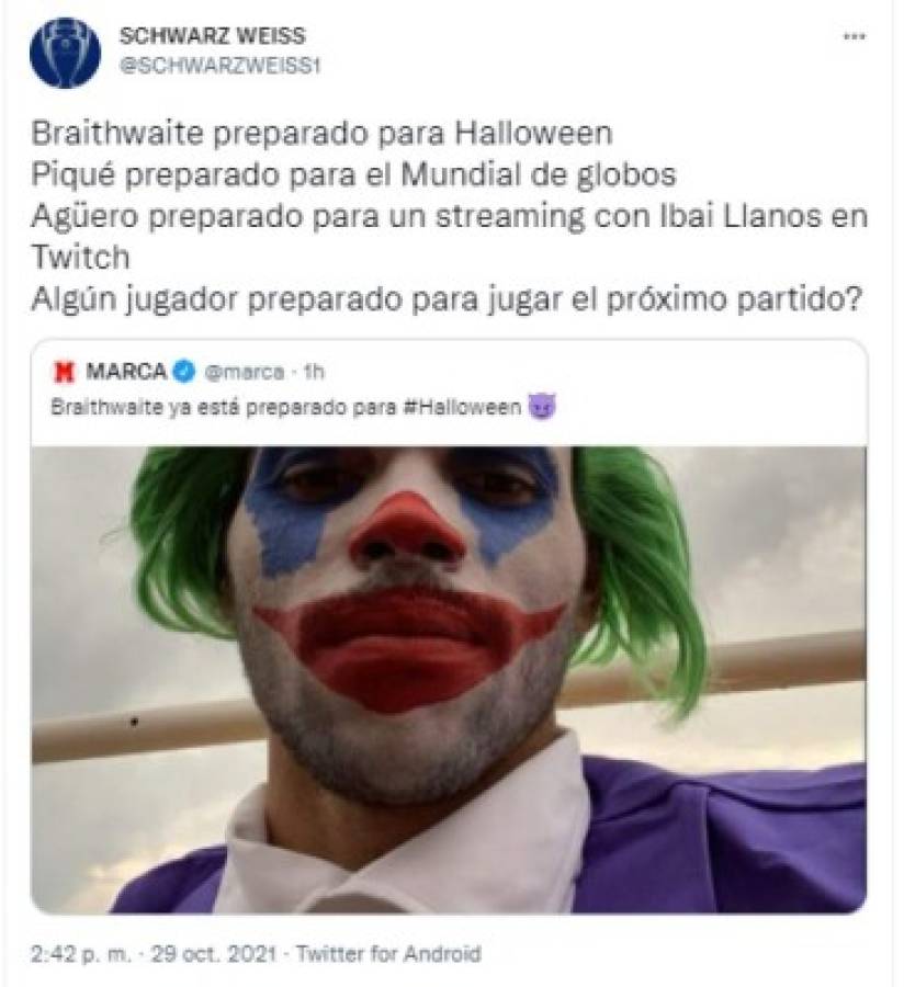 Figura del Barcelona se disfrazó del 'Joker' mientras el club atraviesa una crisis y los memes lo destrozaron