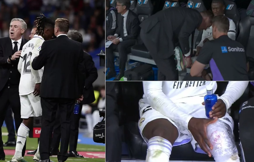 Camavinga tuvo que salir del juego por una lesión en su rodilla izquierda.