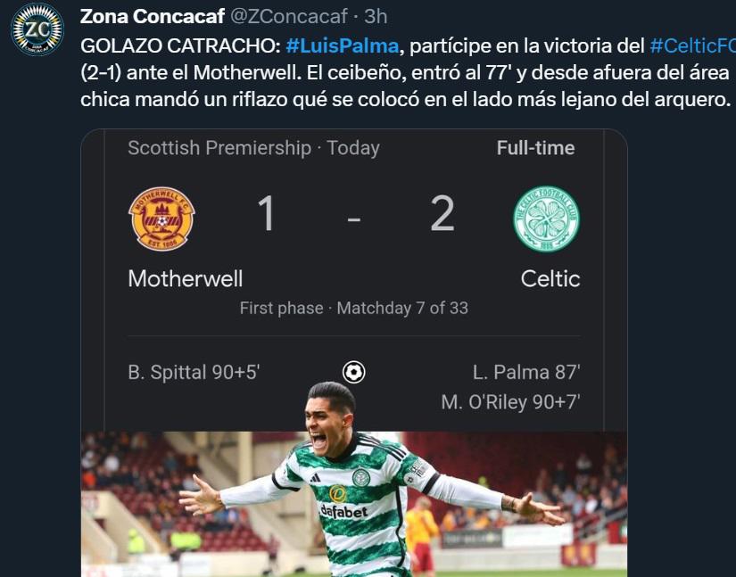 “Palma está cumpliendo sus sueños”, “Empezó a dar frutos”: Prensa hondureña e internacional halaga golazo del catracho con el Celtic