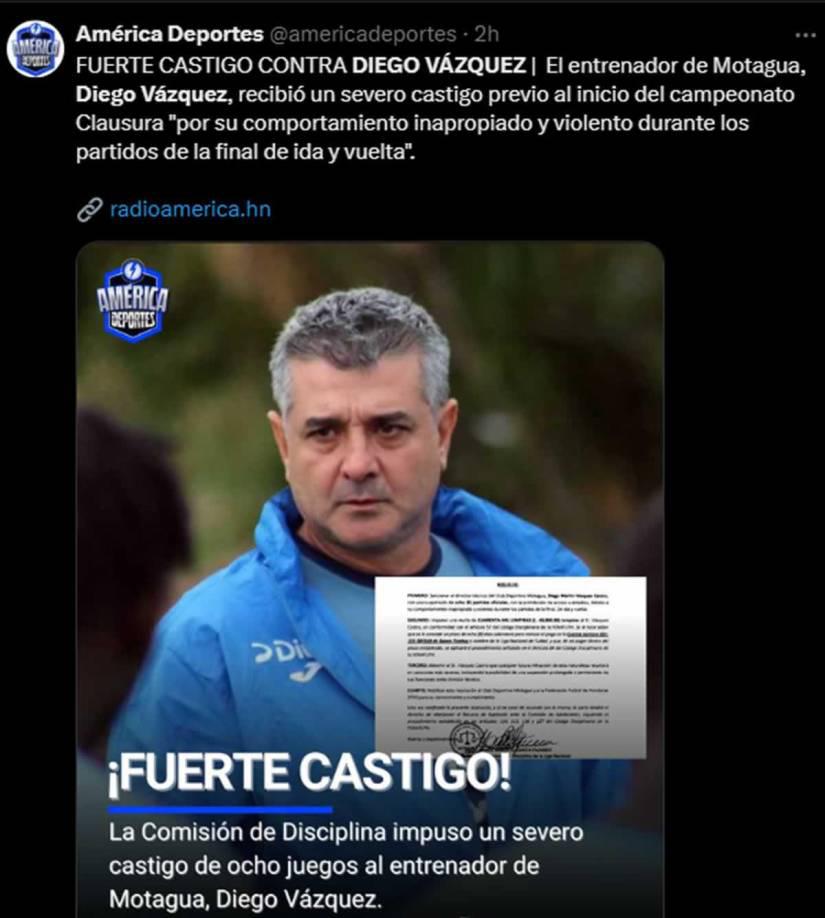 “Faltó que no lo dejaran entrar al país”: la reacción al duro castigo de Diego Vázquez y piden sanción para Olimpia