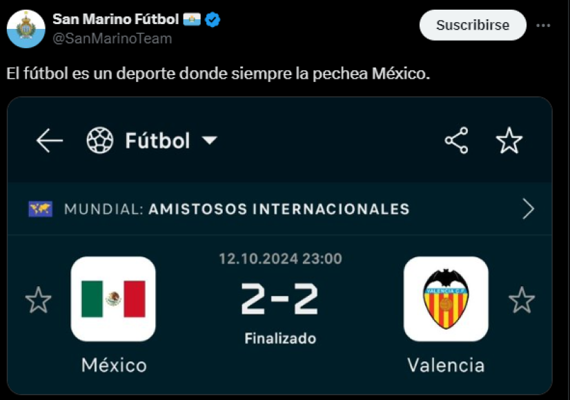 México es víctima de los memes tras empatar contra Valencia “B”; las burlas no perdonan a nadie del Tri