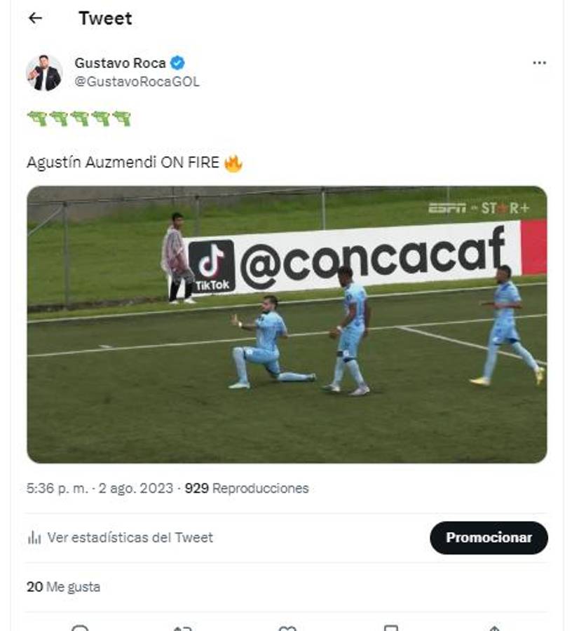 Auzmendi enloquece las redes: Así hablaron periodistas y aficionados del hattrick del atacante de Motagua