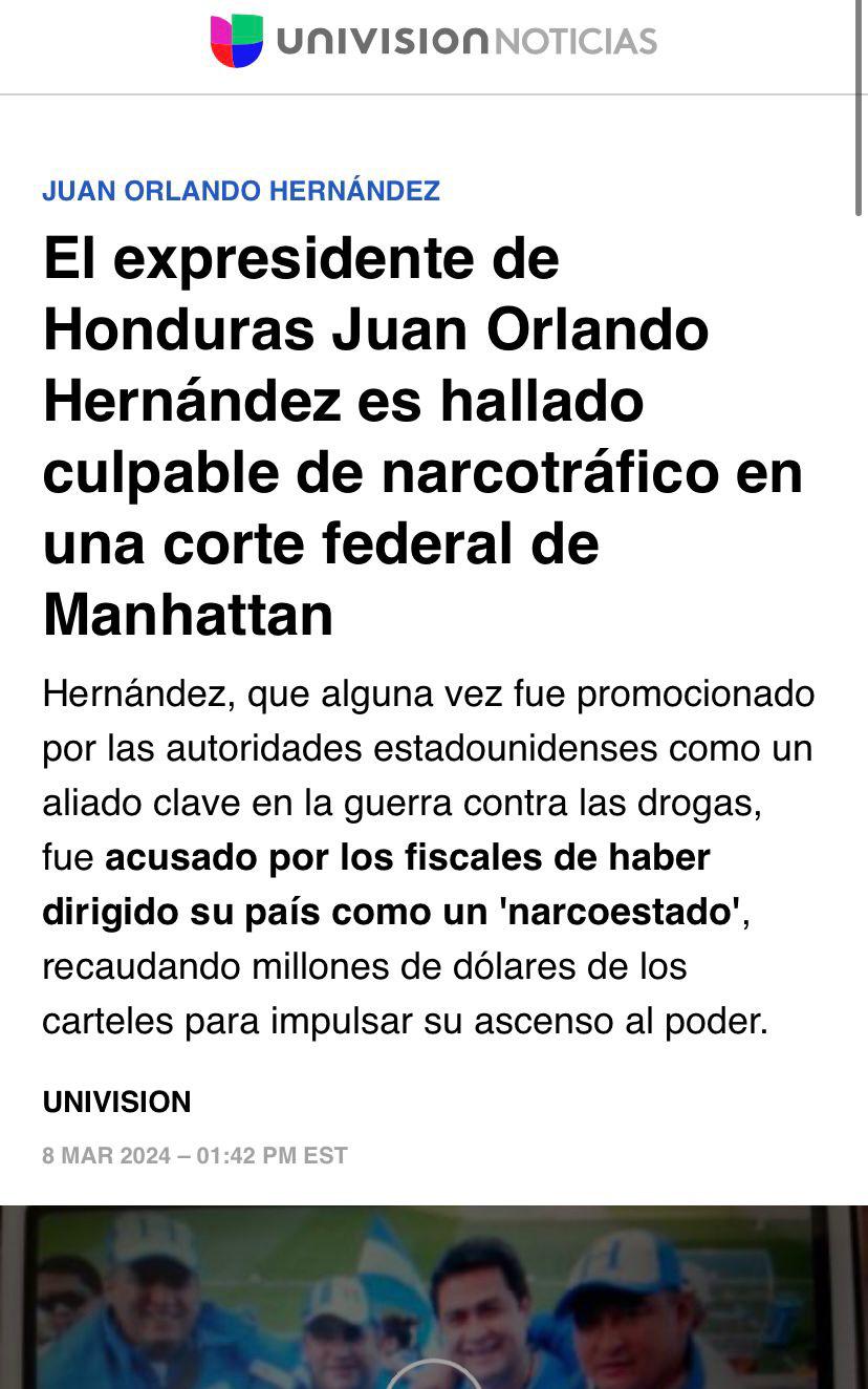 JOH le da la vuelta al mundo: prensa internacional estalla tras hallar culpable al expresidente de Honduras