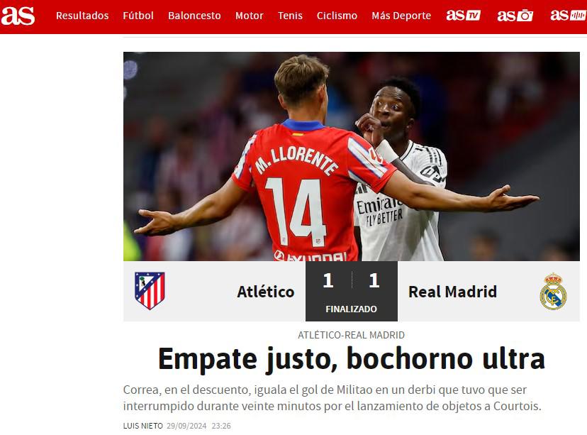 Lo que dice la prensa mundial sobre el polémico Real Madrid vs Atlético: “Escándalo y el derbi de los mecheros”