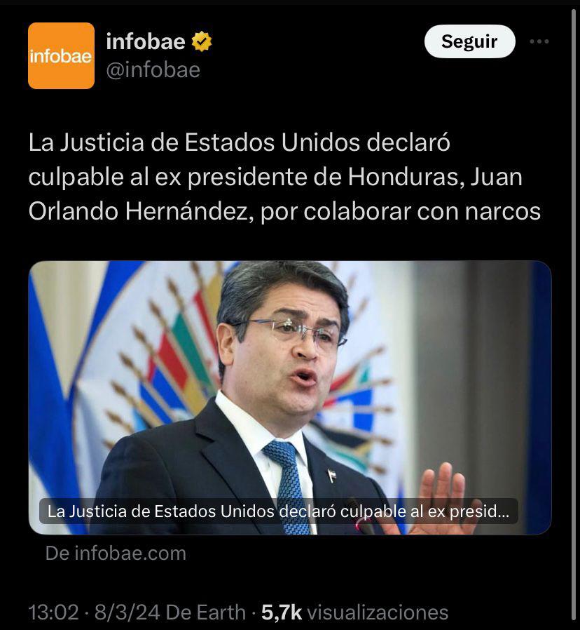 JOH le da la vuelta al mundo: prensa internacional estalla tras hallar culpable al expresidente de Honduras