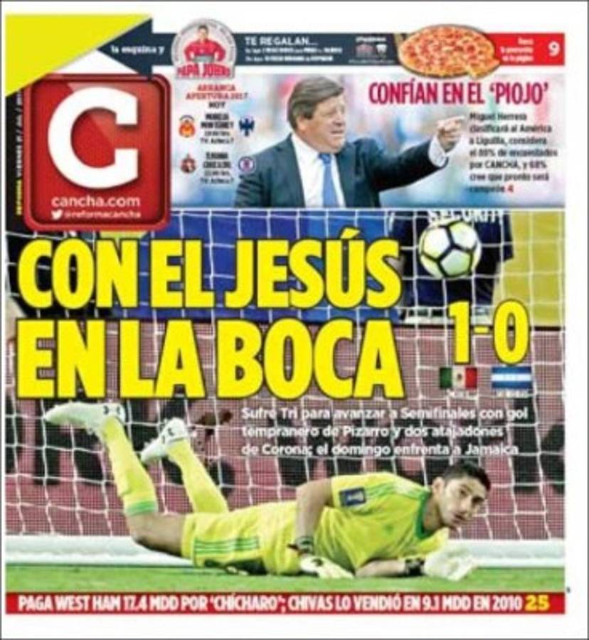 Las portadas de los medios de México y Honduras tras juego en Copa Oro