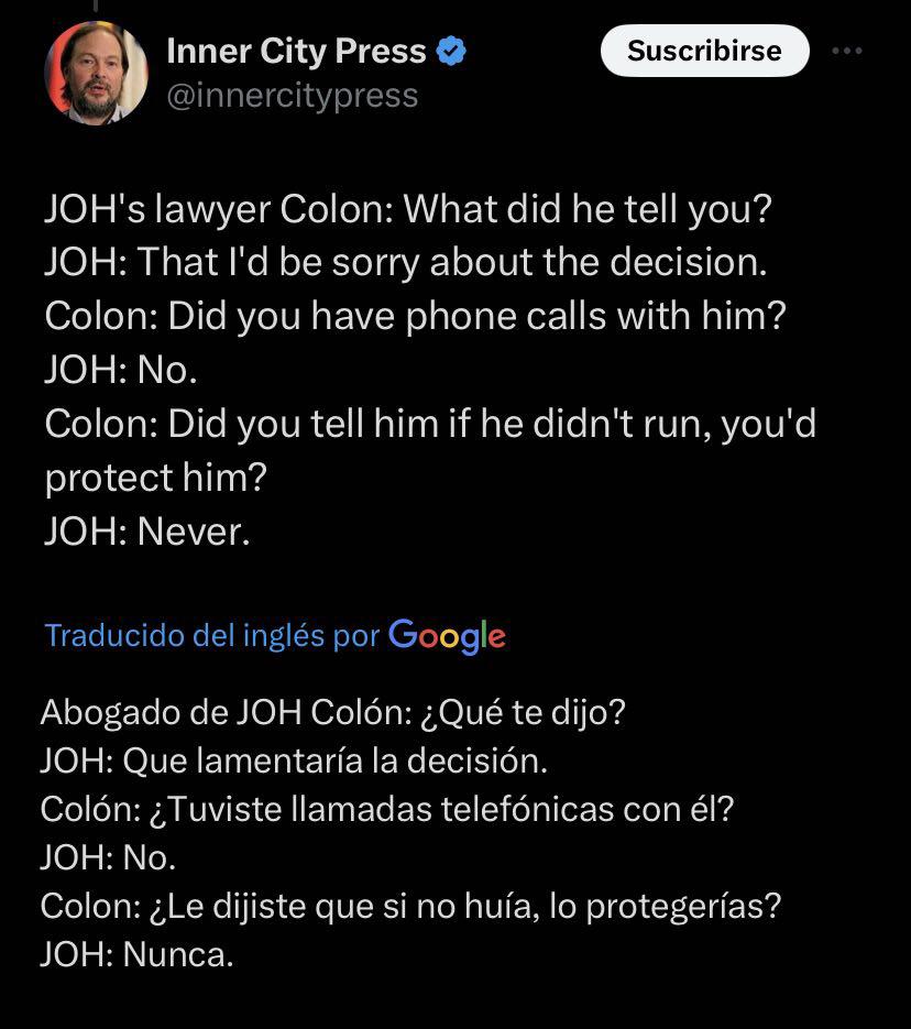 Juicio JOH: las declaraciones del expresidente de Honduras ante la corte tras ser acusado por narcotráfico