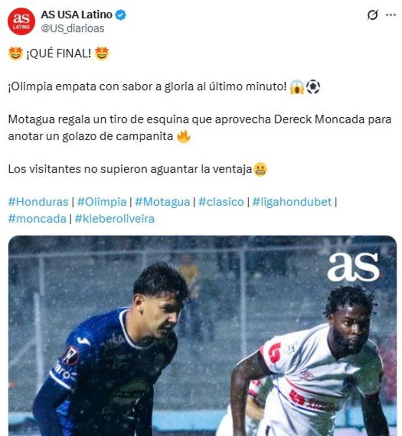 Motagua se dejó empatar de Olimpia en polémico clásico y lo que dice la prensa: Les entra el tembleque; increíble lo del árbitro