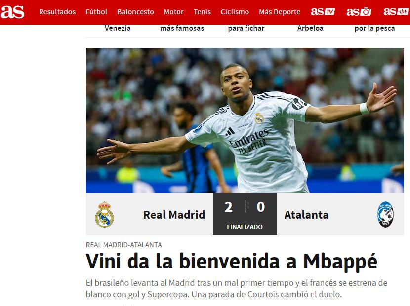 “La era Mbappé y los nuevos galácticos”: Lo que dice la prensa mundial tras título del Real Madrid en la Supercopa de Europa