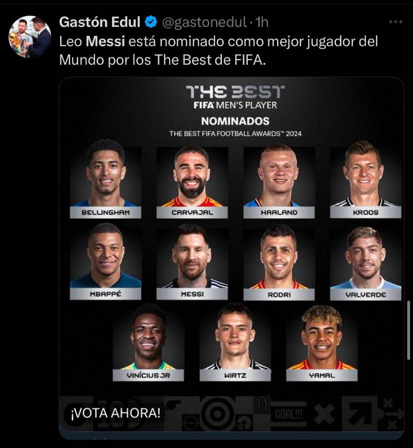“Es una vergüenza futbolística”: la prensa estalla tras la nominación de Messi a los Premios The Best 2024