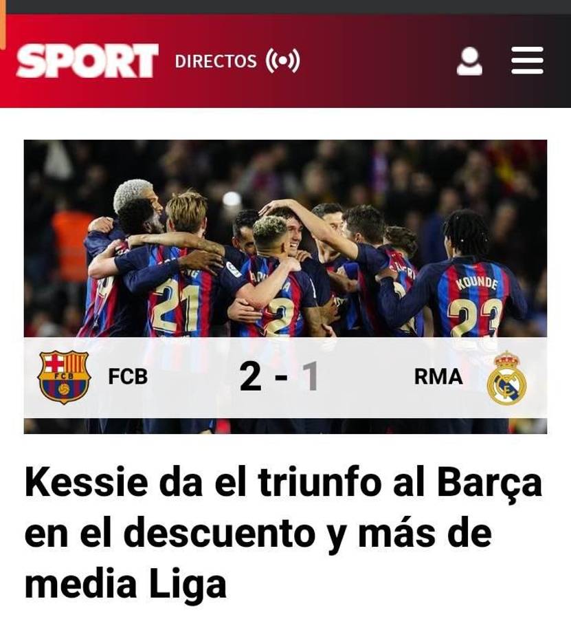 “El ‘presidente’ Kessie sentencia la Liga”: Prensa internacional destaca al Barcelona tras la victoria en el clásico español ante Real Madrid